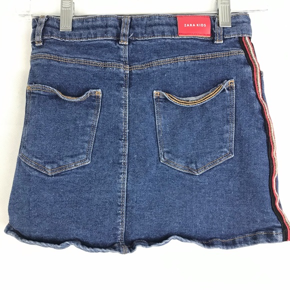 ZARA KIDS Girls Size 7/8 Denim Jean Skirt Blue - Picture 2 of 4